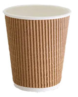 CUP TRIPLE WALL CORRUGATED 8oz NATURAL BROWN 8TWC-NB CTN 500