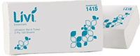 HAND TOWEL ULTRASLIM 23cm X 24cm 2 PLY 1415 LIVI ESSENTIAL CTN 16 (ATA USE NDA-5721)