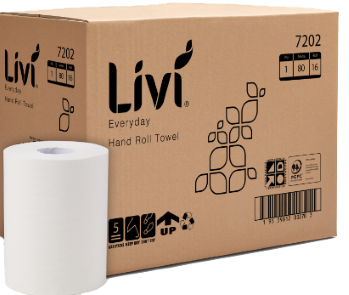 HAND TOWEL ROLL 18cm X 80M 1 PLY 7202 CTN 16