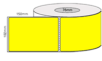 LABEL THERMAL DIRECT 102mm X 150mm PERMAMENT YELLOW 76mm CORE L15244 PERFORATED