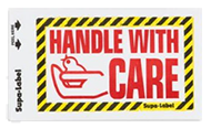 LABEL 'HANDLE WITH CARE' 75mm X 130mm BOX 500
