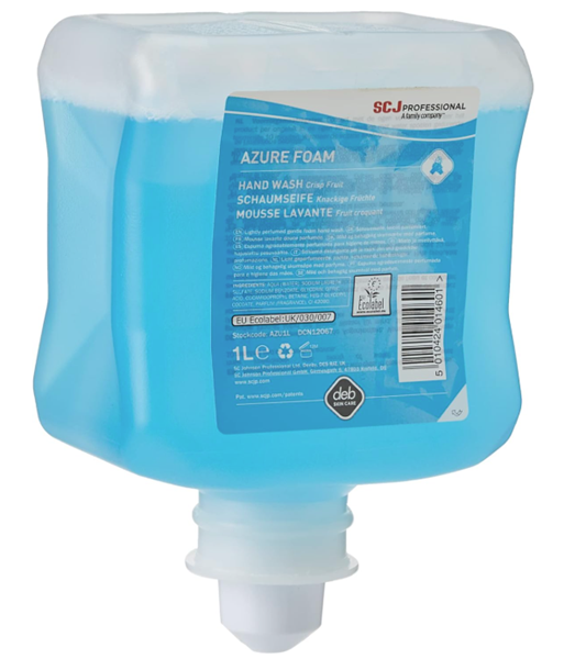 HAND WASH AZURE FOAM 1Ltr DEB AZU1L CTN 6