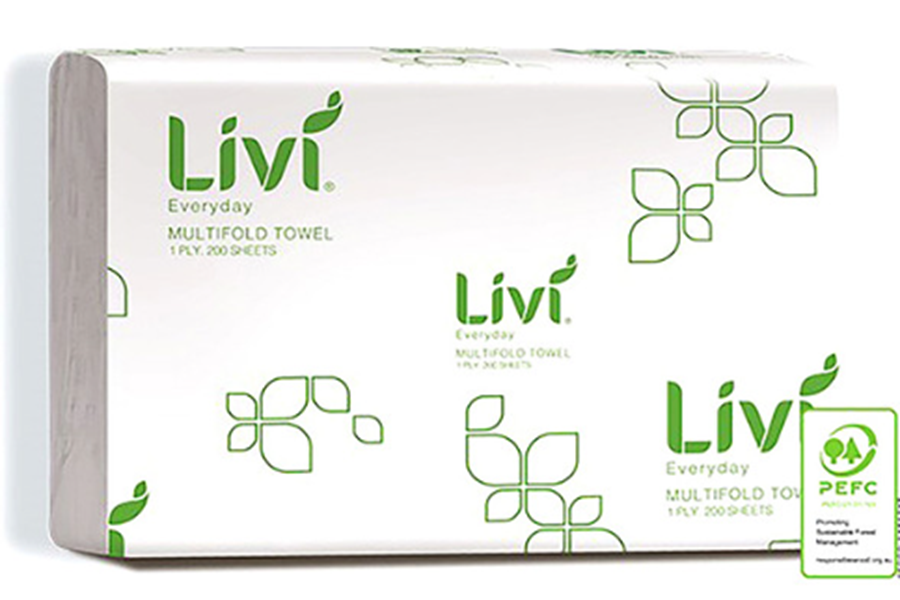 HAND TOWEL ULTRASLIM 23 X 24cm 1 PLY LIVI BASICS 7201 CTN 16